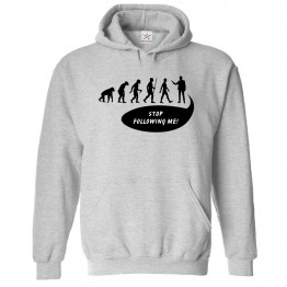 Stop Following Me Evolution Of Men Inspired Funny Unisex Kids and Adults Pullover Hoodie									 									 									